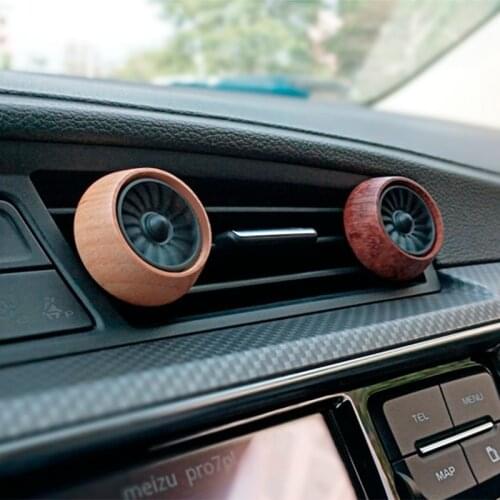 Wood Metal Luxury Car Perfume Cool Fan Car Air Freshener Vent Clip Auto Car Fragrance Smell The Car Refill Car Vent Diffuser