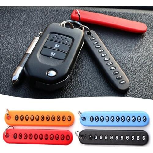 Anti-Lost Phone Number Plate Car Key Chain Pendant Jewelry Mobile Phone Number Card Hanging Plate Key Ring
