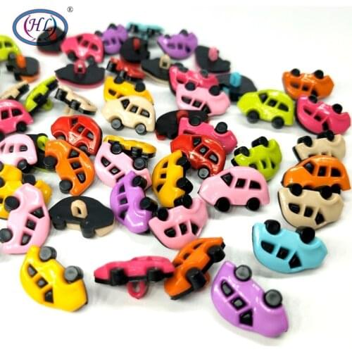 HL 50pcs/100pcs 17MMx11MM Shank Car Plastic Buttons Mix Colors Childrens Garment Sewing Accessories DIY Scrapbooking Crafts