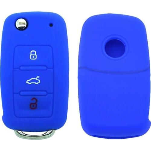 Hot silicone car key cover case shell fob for VW Golf Bora GOLF Passat For Skoda Octavia A5 Fabia For SEAT Ibiza