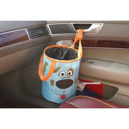 Lovely Portable Cartoon vehicle Garbage collection bag,car use foldingable package oxford Bag 50pcs/lot