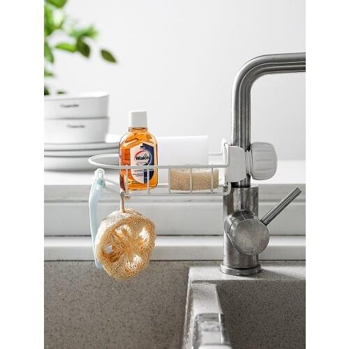 Racks Hanging on a Faucet Stainless Steel Kitchen Bathroom Clip-on Sink Storage Drain Rack