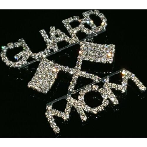 Rhinestone Handmade "GUARD MOM with Flags" Saying Words Lapel Pin Unique Gift to Mother Letters Brooch Jewelry&Accessories