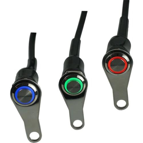 Stainless Steel LED Motorcycle Switch ON-OFF Handlebar Adjustable Mount Waterproof DC12V Headlight Fog Light Horn Start Kill