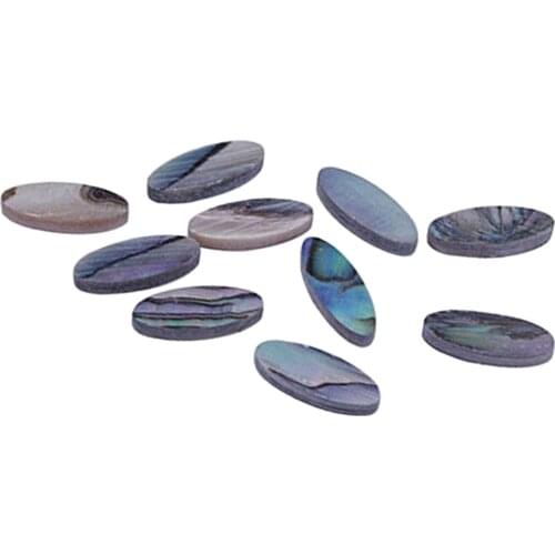 Tooyful Finest 10PCS DIY Shell Oval Fretboard Fret Key Inlays Buttons Maker Dots for Mandolin Guitar Accessory