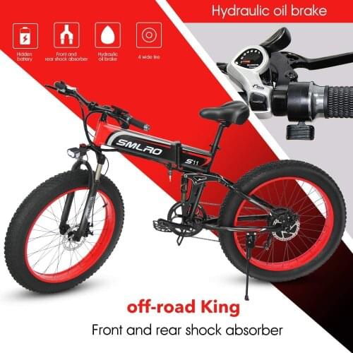Travel Folding Ebike 1000W 12.8AH 26 Inch Fat Tire Powerful Motor Snow Beach Aluminum Alloy Bike Adult Electric Bicycle Hot Sell