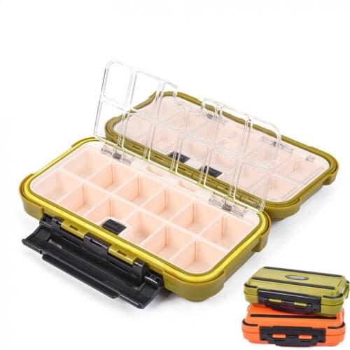 Waterproof Fishing Lure Bait Hook Storage Box Case 24 Compartments Double Layer Fishing Tackle Box
