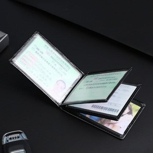 Explosive ultra-thin oil leather drivers license Motor vehicle dual-leaf multi-function driving certificate color leather case