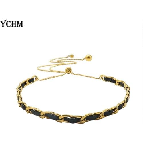Женские кожаные чокеры YCHM China At AliExpress