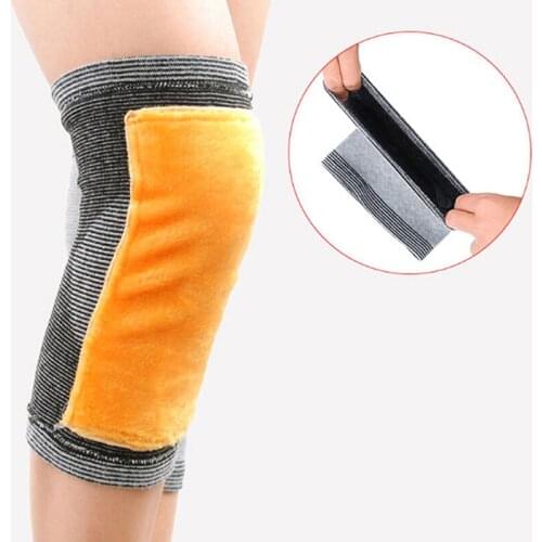 1Pair Winter High Elastic Warm Knee Pads Bamboo Charcoal Cold Breathable Self-heating Knee Pads Outdoor Climbing Knee Pads