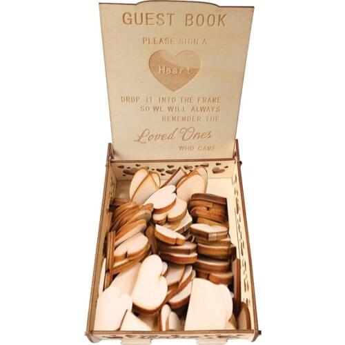 1pc Wooden Guest Book Signature Visitors Book Message Sheet Wedding Guest Book For Party
