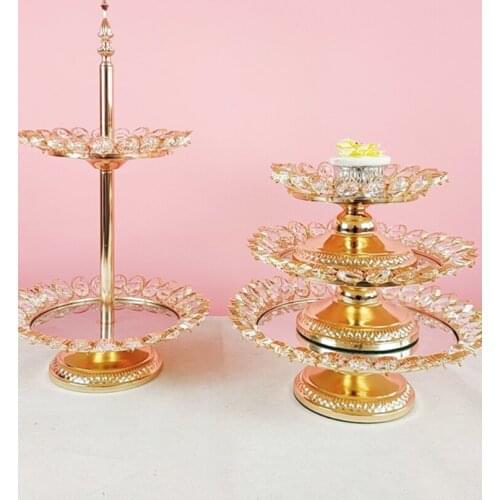 1pcs New style crystal Cake Stand Round Cupcake Wedding Birthday Party Dessert Pedestal Display Plate Home Decor
