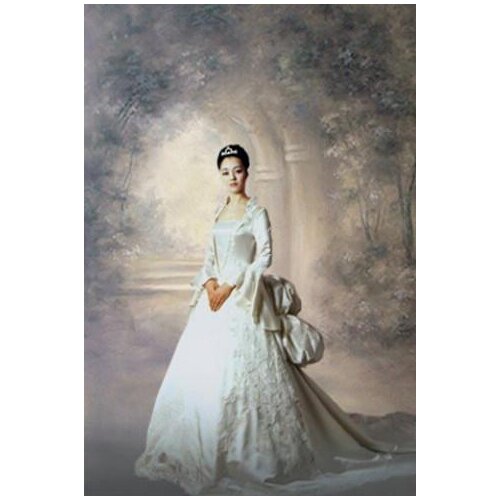 10x20ft hand painted floral arch in tan neutrals scenic muslin photo backdrop,photo studio backgrounds for portrait,kids,pets