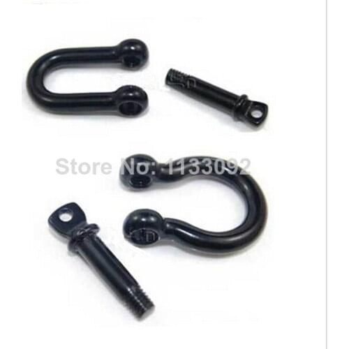 20pcs/lot free ship Mix D/Bow two shapes Adjustable shackles Black Stainless Steel Buckles for 550 paracord bracelets