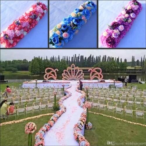 25CMx 100CM Wedding Decoration Arch Flower Rows Party Aisle Decorative Road Cited Centerpieces Supplies 10pcs/lot Free Shipping