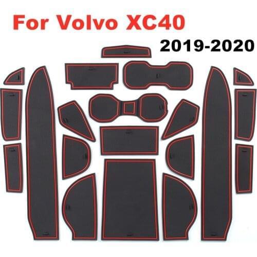 3D Rubber Mat Lnterior Anti Slip Mat Door Slot Pad Cup Cushion Groove Mat For Volvo XC40 2019-2020 Car Accessories