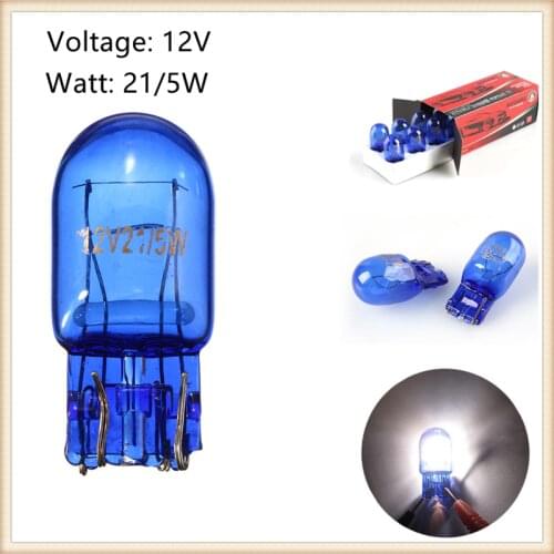 580 7443 W21/5W XENON Super White T20 Natural Blue Glass 12V 21/5W W3x16q Car Light Bulb Auto Lamp