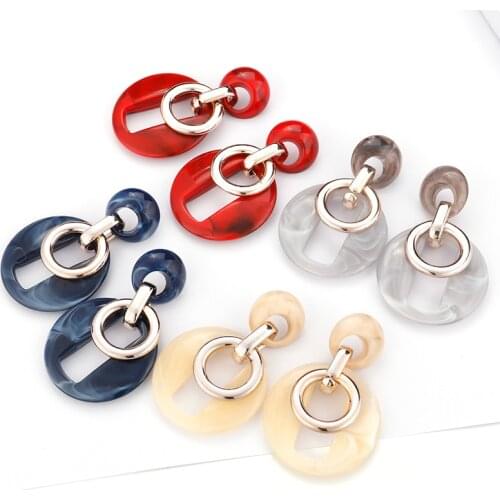 AENSOA Unique Acrylic Drop Earrings Fashion Geometric Dangle Earring For Women 2021 Trendy Pendant Earrings Unusual Jewelry