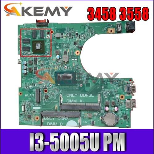 Akemy Brand NEW 14216-1 FOR Dell Inspiron 3458 3558 Laptop Motherboard I3-5005U 1XVKN CN-0YJ0V7 YJ0V7 Mainboard 100%Test