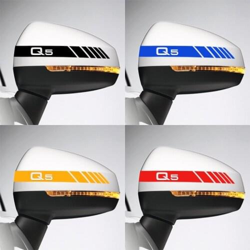 Car styling Rearview Mirror Sticker and Decal Accessories for AUDI Q5 S6 A1 S3 A7 Q3 S5 RS6 A8 SQ5 20cm*2cm
