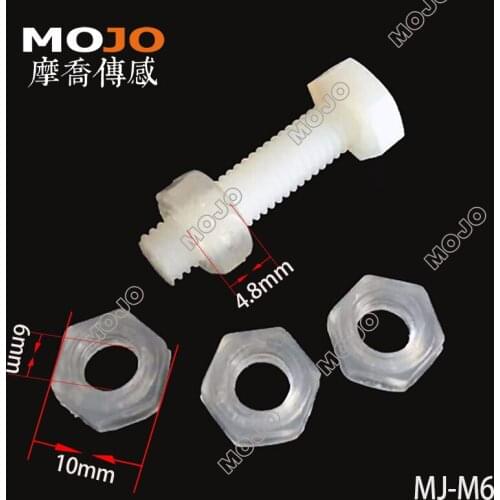 Free shipping MJ-M6 M6 Thread PE material plastic nuts (100pcs/lots)