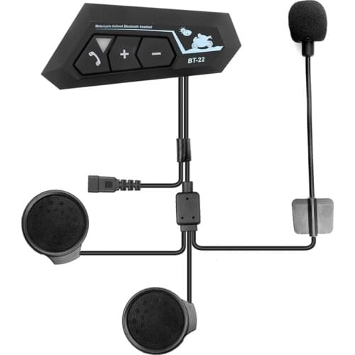 Motorcycle Helmet Intercom Headset Bluetooth-Compatible 5.0+EDR Waterproof Wireless Interphone with Anti-interference Microphone