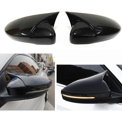 Rearview Mirror Cover For Volkswagen Sagitar 2012-2018 Carbon Fiber Look ABS Add On Car Exterior Door Window Side Rear View Cap