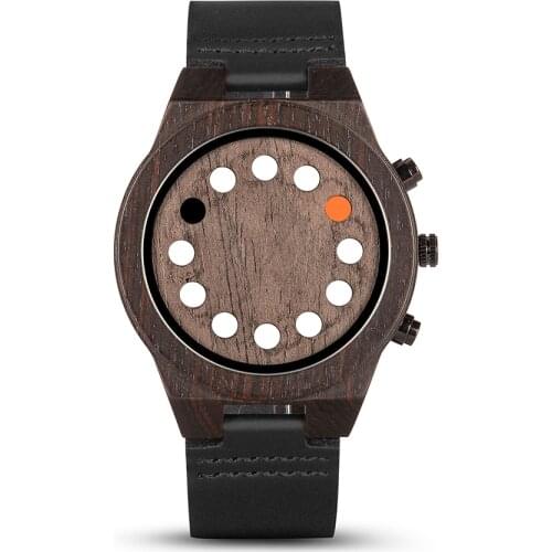 BOBO BIRD Wood Men Watch Unique Luminous 12 Holes Timer Design Wristwatch Quartz Watch Male Clock Timepieces relogio masculino