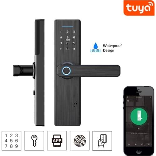 Tuya WiFi Multiple Unlocking Fingerprint Lock, Security Intelligent Smart Lock With Smart Life Password RFID Door Lock