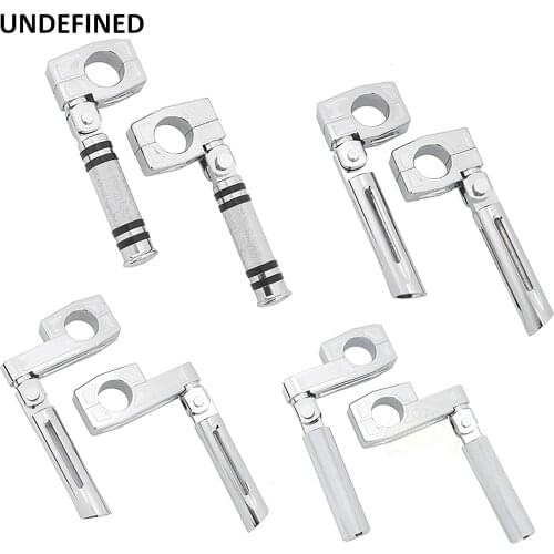 Chrome Motorcycle Highway Foot Pegs 1" 25mm Engine Guard Footrest Mount Clamp for Harley Kawasaki Honda Suzuki Touring Sportster