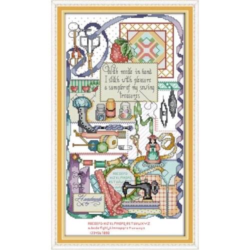 Joy Sunday Cross Stitch Kits Cartoon Style Pattern DMC 11ct 14ct Printed Canvas Cross Stitch Kits Embroidery Needlework Sets