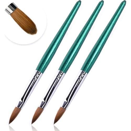 UsiDaer Kolinsky Sable Hair Acrylic Nail Brush with Wooden Handle Gel Nail Brush And Crystal Brush Carving For Nail Art Drawing