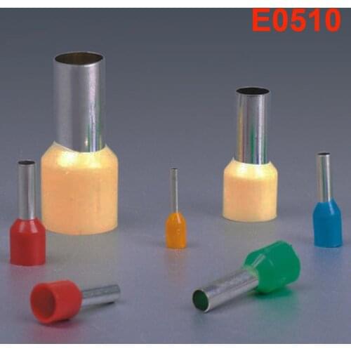1000PCS AWG#22 E0510 Ferrule Terminal Cord End Terminal Copper Brass Wire Copper Insulated Crimp Connector Cable Terminal
