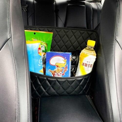Car Seat Storage Bag Leather Auto Hanging Organizer Seat Holder Auto Interior Stowing Tidying Accessories