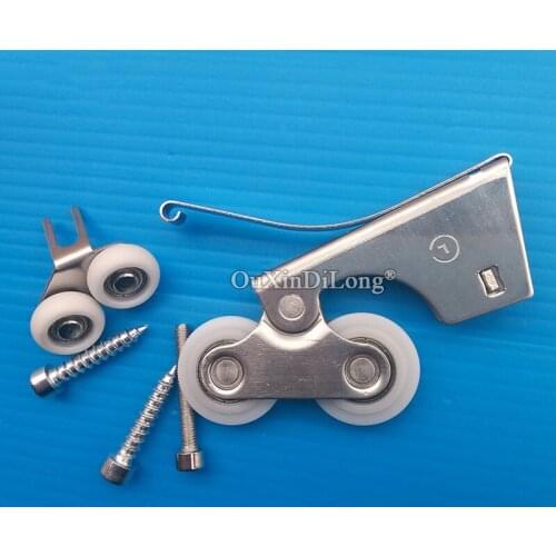 HOT 4PCS Stainless Steel Sliding Door Roller Wheel Pulley Runner For Wardrobe Cupboard Cabinet Kitchen Door Up & Down Rollers
