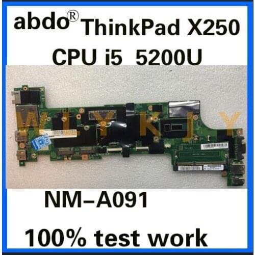 For Lenovo Thinkpad X250 Notebook Motherboard VIUX1 NM-A091 CPU i5 5200U 100% test work FRU 00HT368 00HT367 00HT379 00HT380
