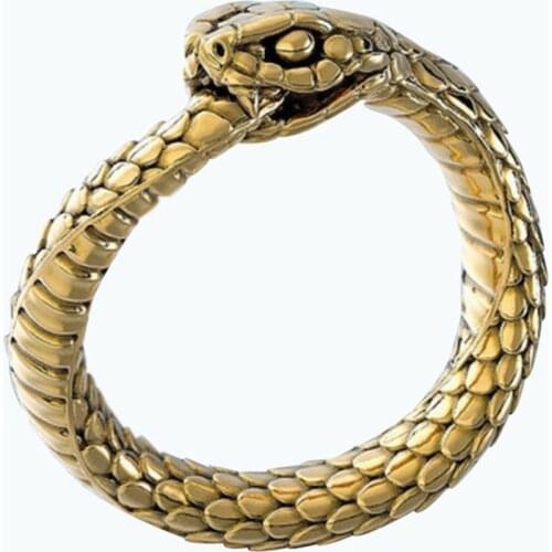 Fashion Gold Snake Rings For Man Heavy Metals Punk Rock Ring Vintage Animal Jewelry