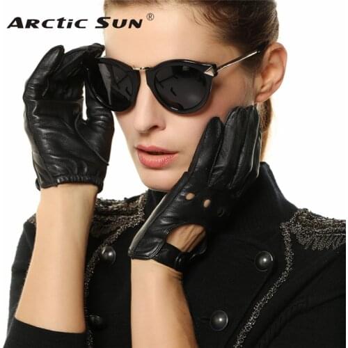 Fashion Women Sheepskin Gloves 2020 NEW Genuine Leather Thin Breathable Elegant Lady Five Fingers Driving Glove L117W