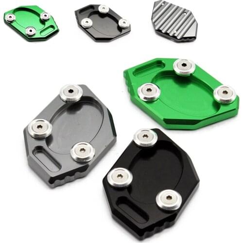 Motorcycle Aluminum Stand Plate Extension Pad Kickstand Side For Kawasaki Z900 2016-2017