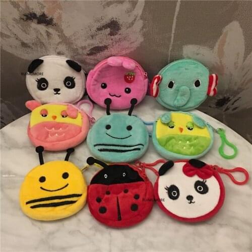 10PCS 8CM Approx. Plush Purse Toy , Key Hook Gift Plush Toy Animal Doll