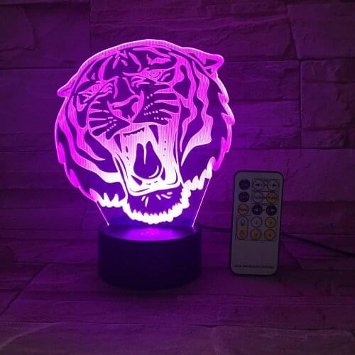 RC Remote Or Touch Control 3D Animal Lion House Decor USB Lamp Toy Gift Luminarias 7 Colors Flash Change LED Night Light Gift