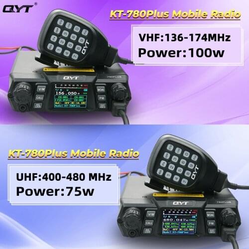 QYT KT-780PLUS 80W Walkie Talkie UHF Ham Mobile Radio Transceiver 400-480MHz DTMF Car Radio