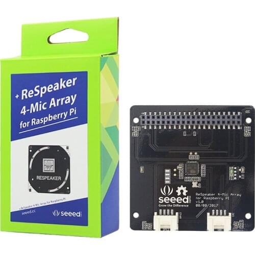 Raspberry Pi 4 Model B ReSpeaker 4-Mic Array for Raspberry Pi 4 Microphones Array for AI Voice Quad-microphone Expansion Board