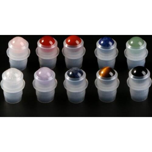 652C Natural Gemstone Roller Ball For 5ml 10ml THICK Essential Oil Roll On Bottles