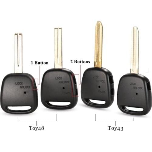 Jingyuqin 1/2B High Quality Car Key Shell Replacement Remote Key Blank Case Fit For Toyota Toy43 Blade With A Hole On The Side