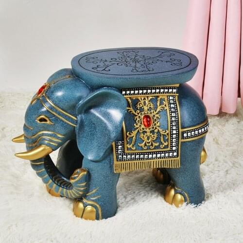 European Style Shoe Changing Stool Home Entrance Creative Shoe Stool Cartoon Low Stool Adult Stool Sofa Stool Elephant Animal