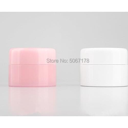 Thickness Plastic Empty Makeup Jar Pot 10g Refillable Sample Bottles Travel Face Cream Lotion Cosmetic Container Pink/White