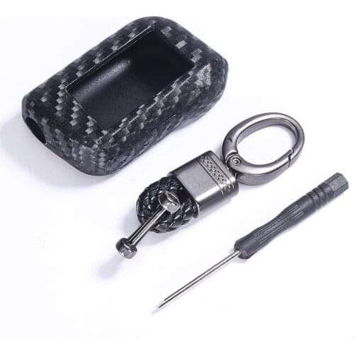 Carbon Fiber Rubber Car Key Case holder For Starline A93 A63 A36 A39 A66 A96 2 Way Car Alarm LCD Remote Control Silicone Cover