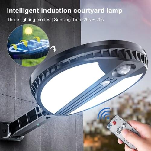 70*2835SMD Outdoor Solar Lamp PIR Motion Sensor Remote Control Waterproof LED Street Lamp Garden Front Door Night Wall Light