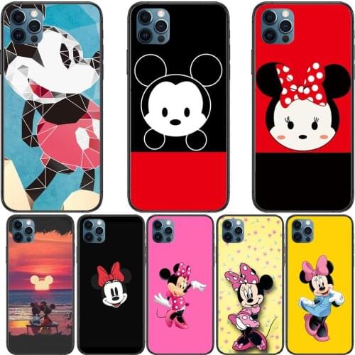 Smile Minnie Mouse Anime Phone Cases cover For iphone 11 Pro Max case 12 8 7 6 S XR PLUS X XS SE 2020 mini black cell shell fun